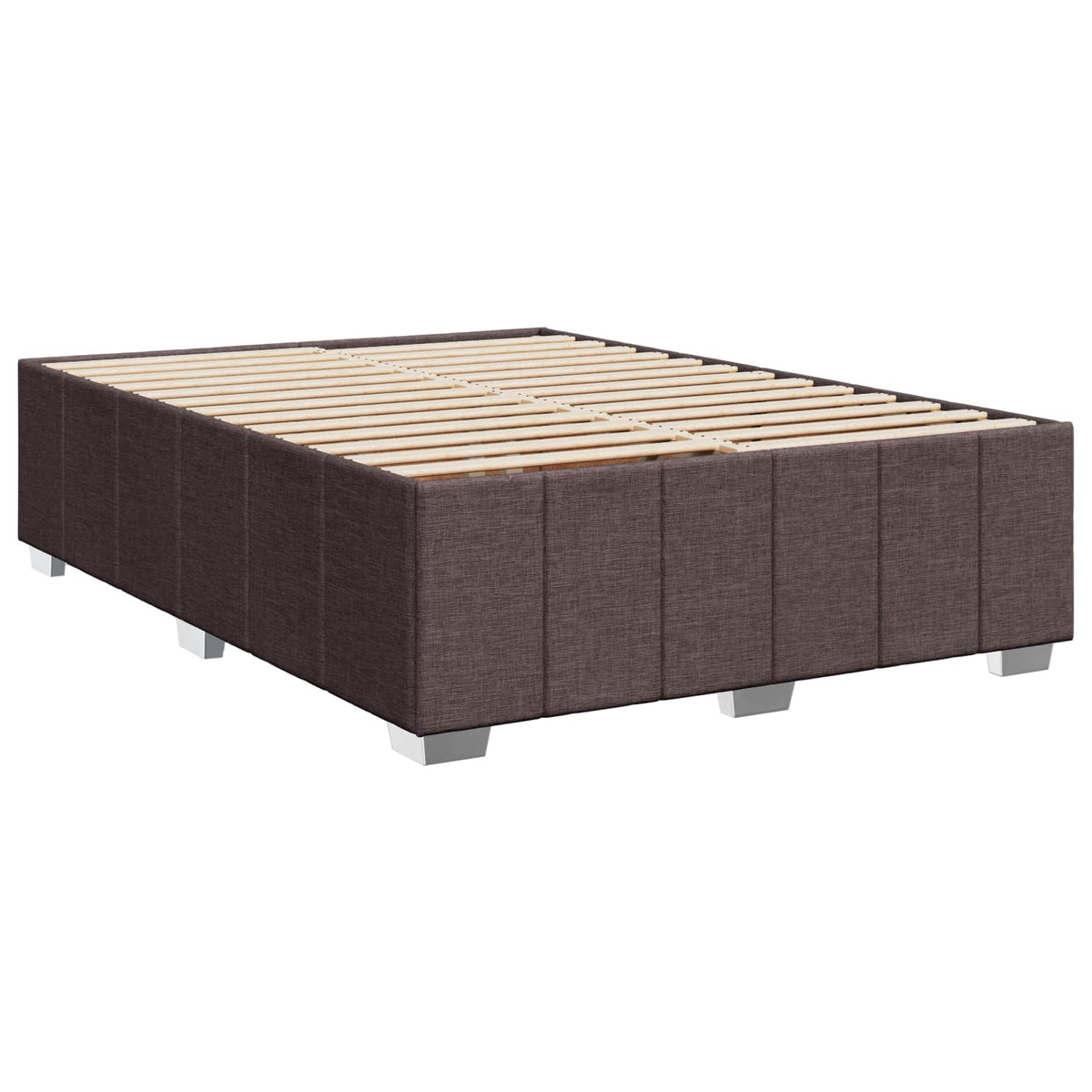 vidaXL Łóżko z box spring LED z materacem Ciemny brąz 140 x 200 cm