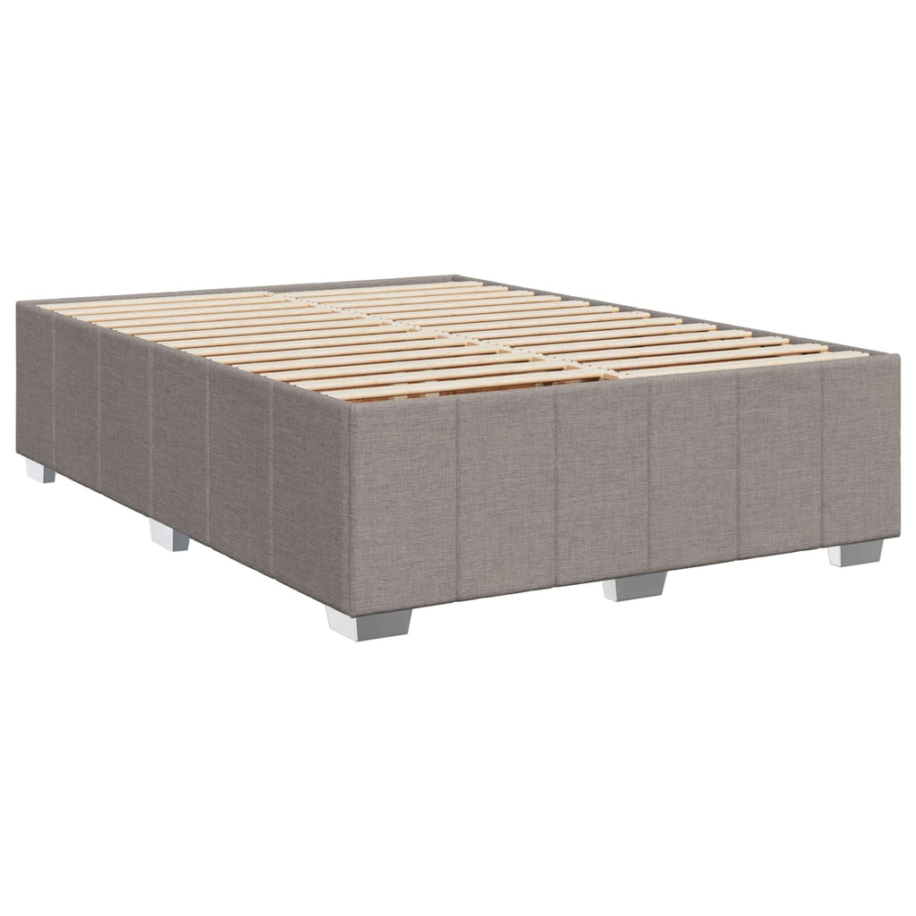 vidaXL Łóżko z box spring LED z materacem Ciemnoszary 140 x 200 cm