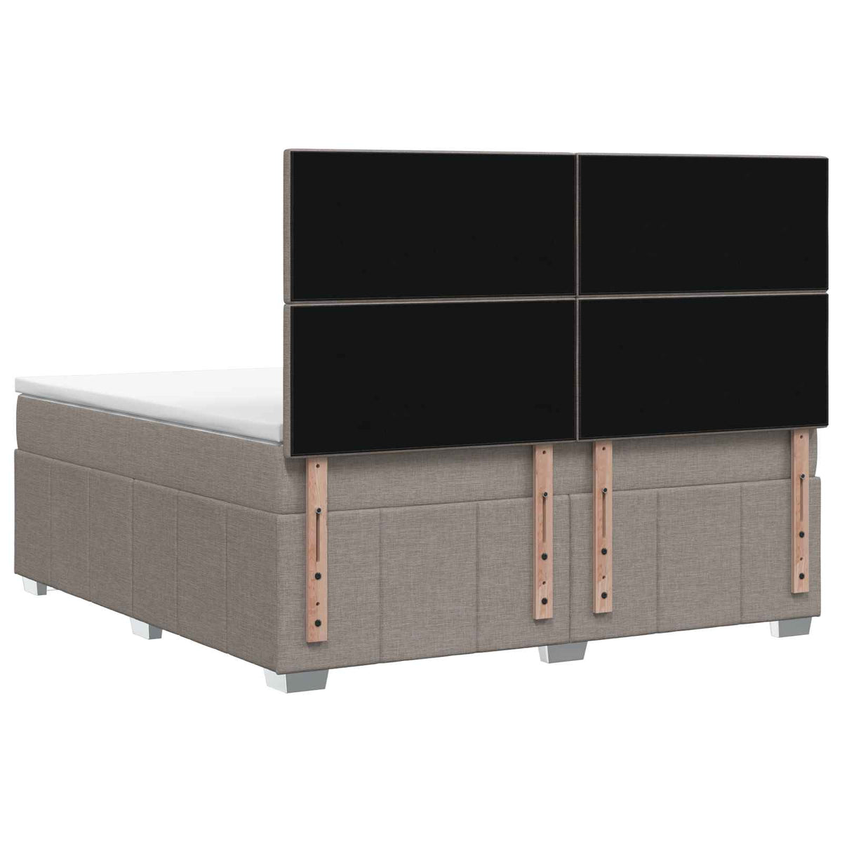 vidaXL Łóżko z box spring LED z materacem Ciemnoszary 140 x 200 cm