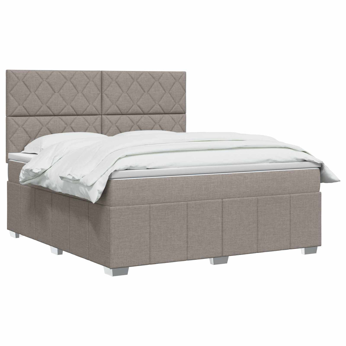 vidaXL Łóżko z box spring LED z materacem Ciemnoszary 140 x 200 cm