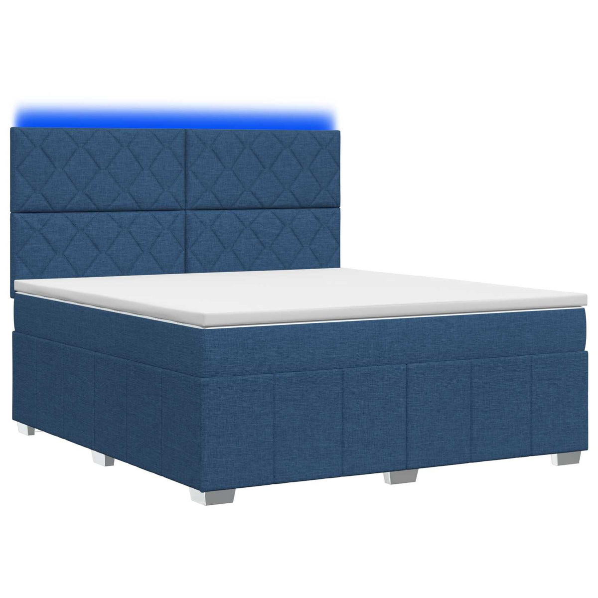 vidaXL Łóżko z box spring LED z materacem niebieski 140 x 200 cm