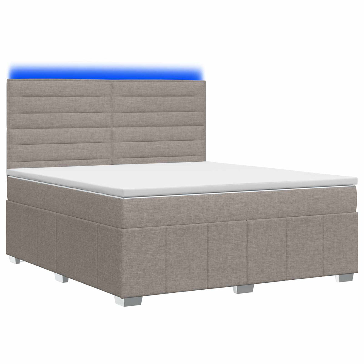 vidaXL Łóżko z box spring LED z materacem Ciemnoszary 160 x 200 cm