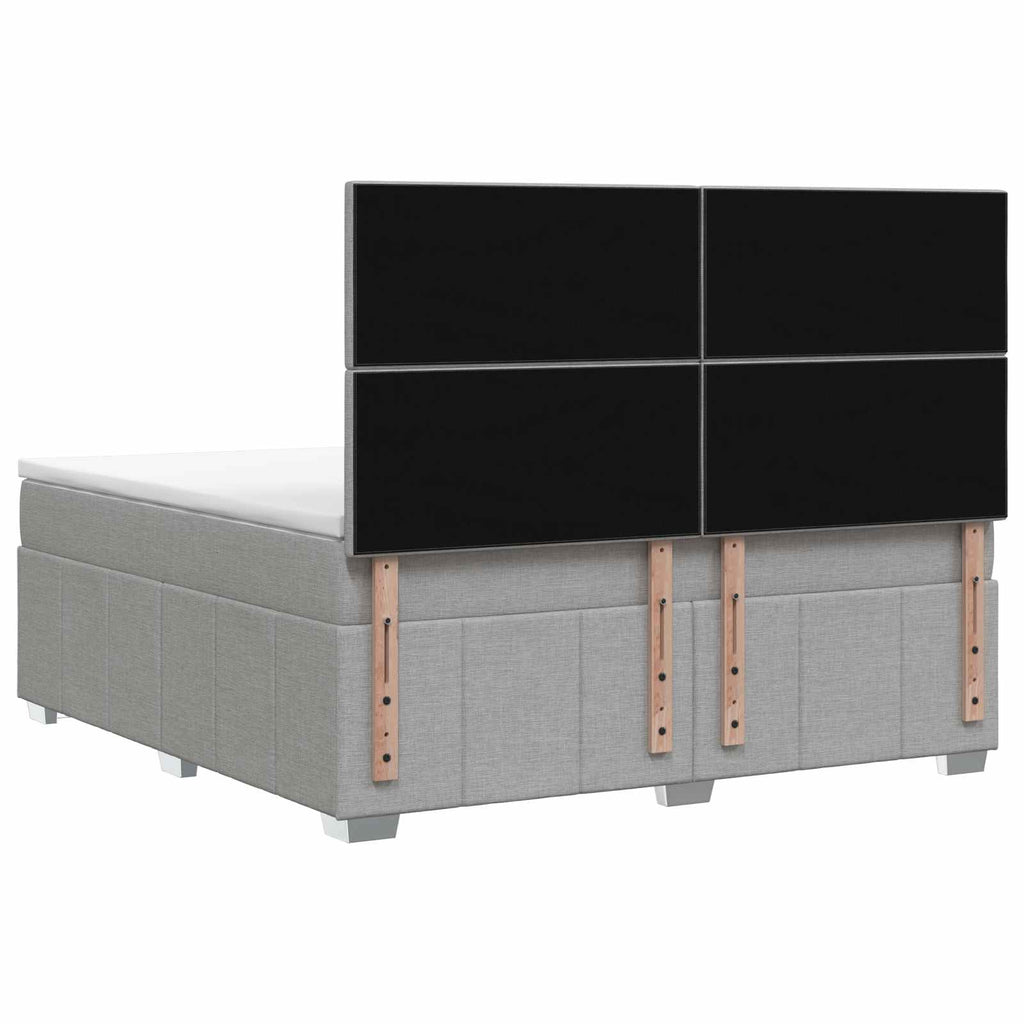 vidaXL Łóżko z box spring LED z materacem jasnoszary 160 x 200 cm