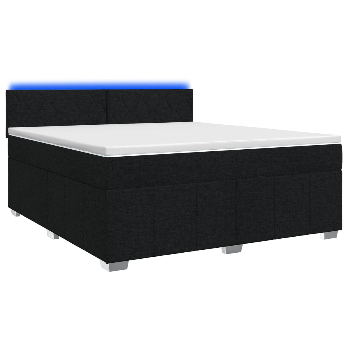 vidaXL Łóżko z box spring LED z materacem Czarny 160 x 200 cm tkanina