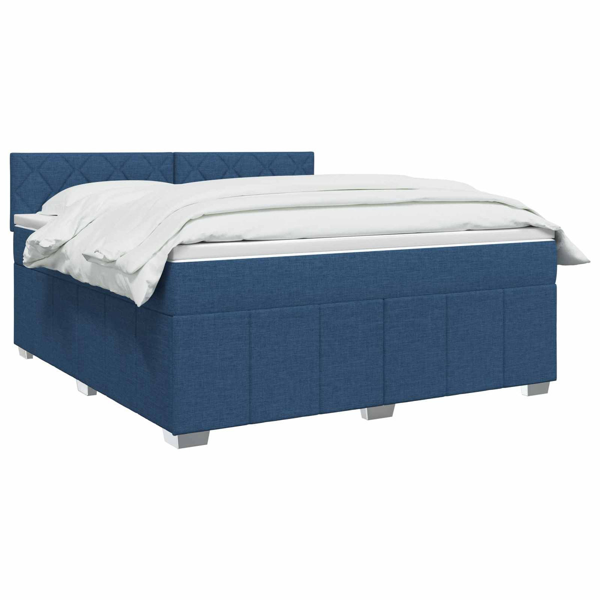 vidaXL Łóżko z box spring LED z materacem niebieski 160 x 200 cm