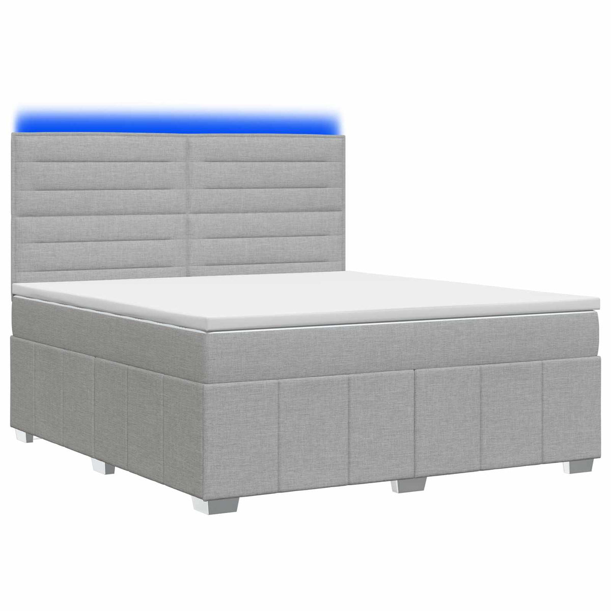 vidaXL Łóżko z box spring LED z materacem jasnoszary 180 x 200 cm