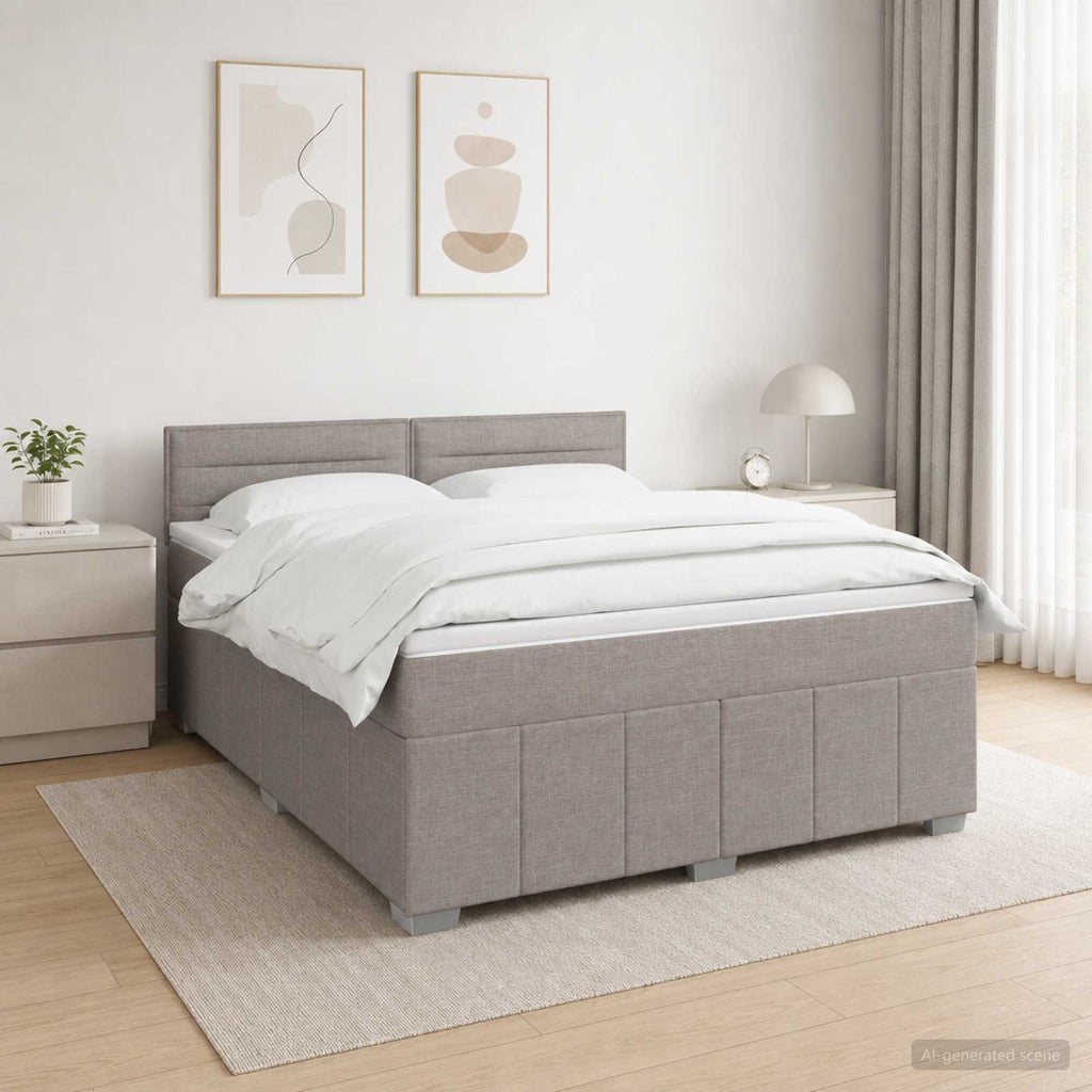 vidaXL Łóżko z box spring LED z materacem Ciemnoszary 160 x 200 cm