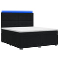 vidaXL Łóżko z box spring LED z materacem Czarny 180 x 200 cm tkanina