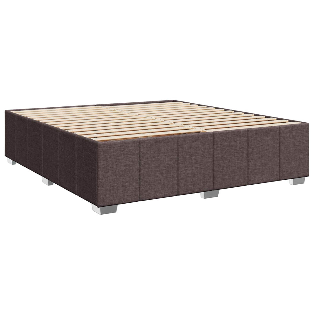vidaXL Łóżko z box spring LED z materacem Ciemny brąz 180 x 200 cm