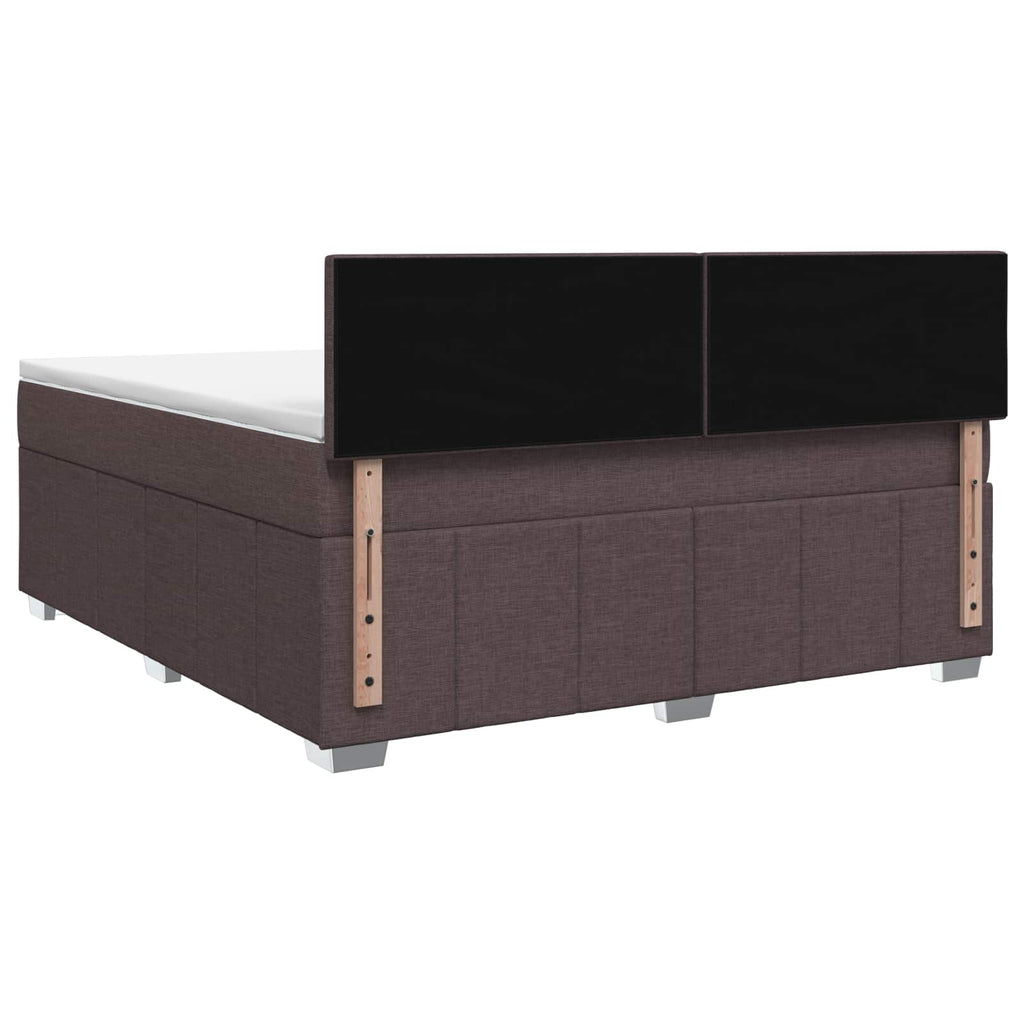vidaXL Łóżko z box spring LED z materacem Ciemny brąz 180 x 200 cm