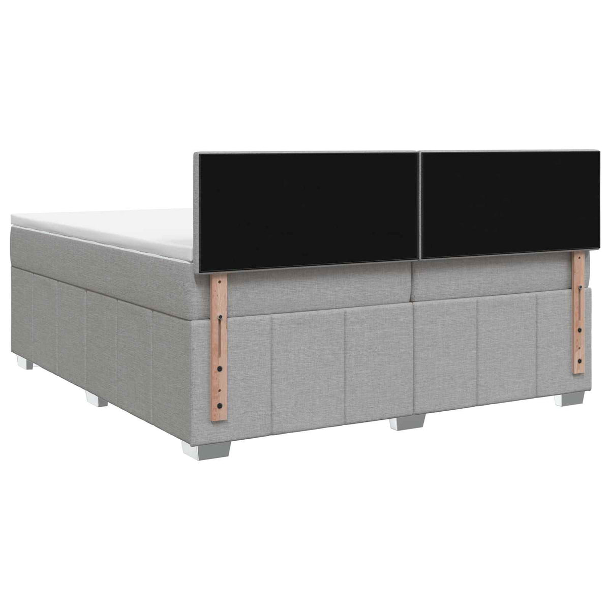vidaXL Łóżko z box spring LED z materacem jasnoszary 180 x 200 cm