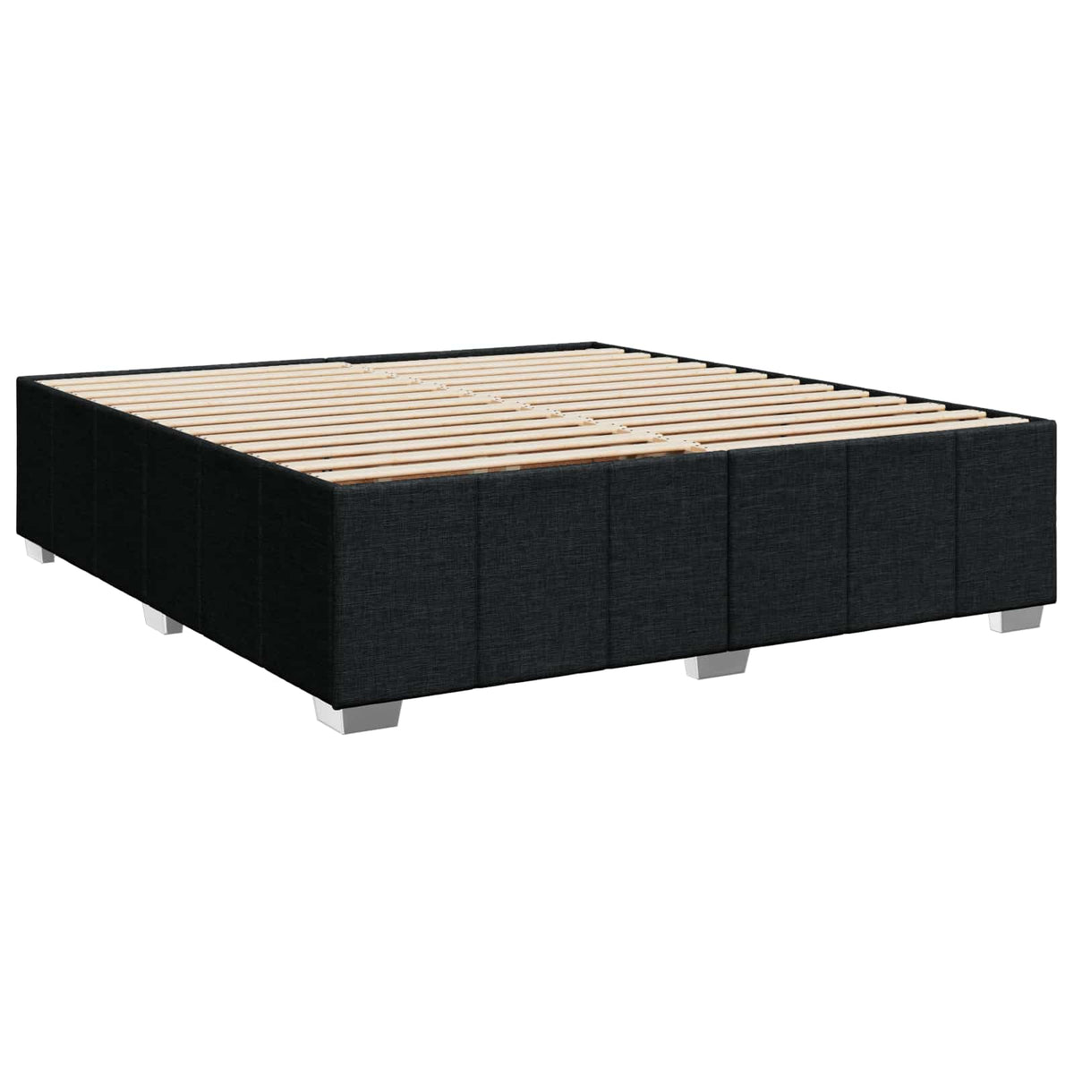 vidaXL Łóżko z box spring LED z materacem Czarny 180 x 200 cm tkanina