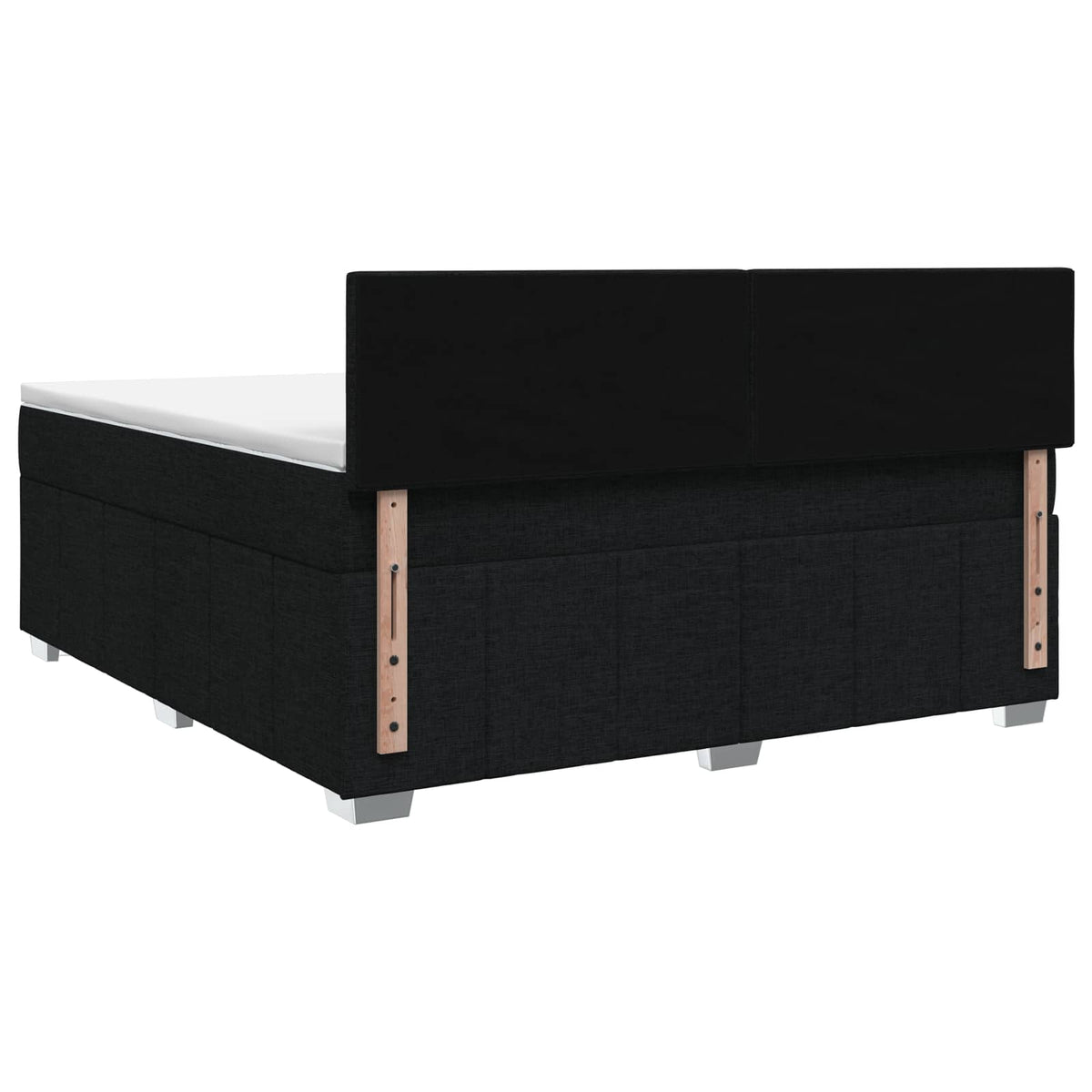 vidaXL Łóżko z box spring LED z materacem Czarny 180 x 200 cm tkanina