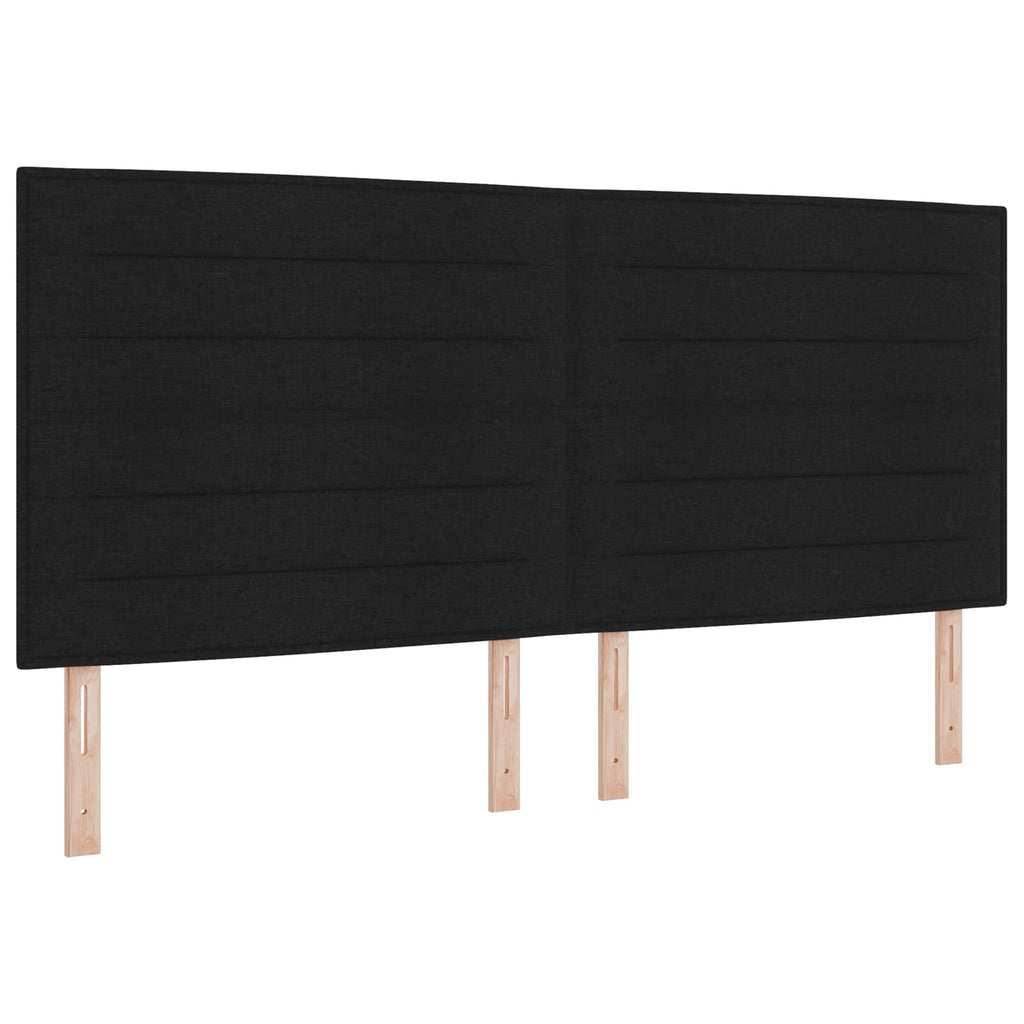 vidaXL Łóżko z box spring LED z materacem Czarny 200 x 200 cm tkanina