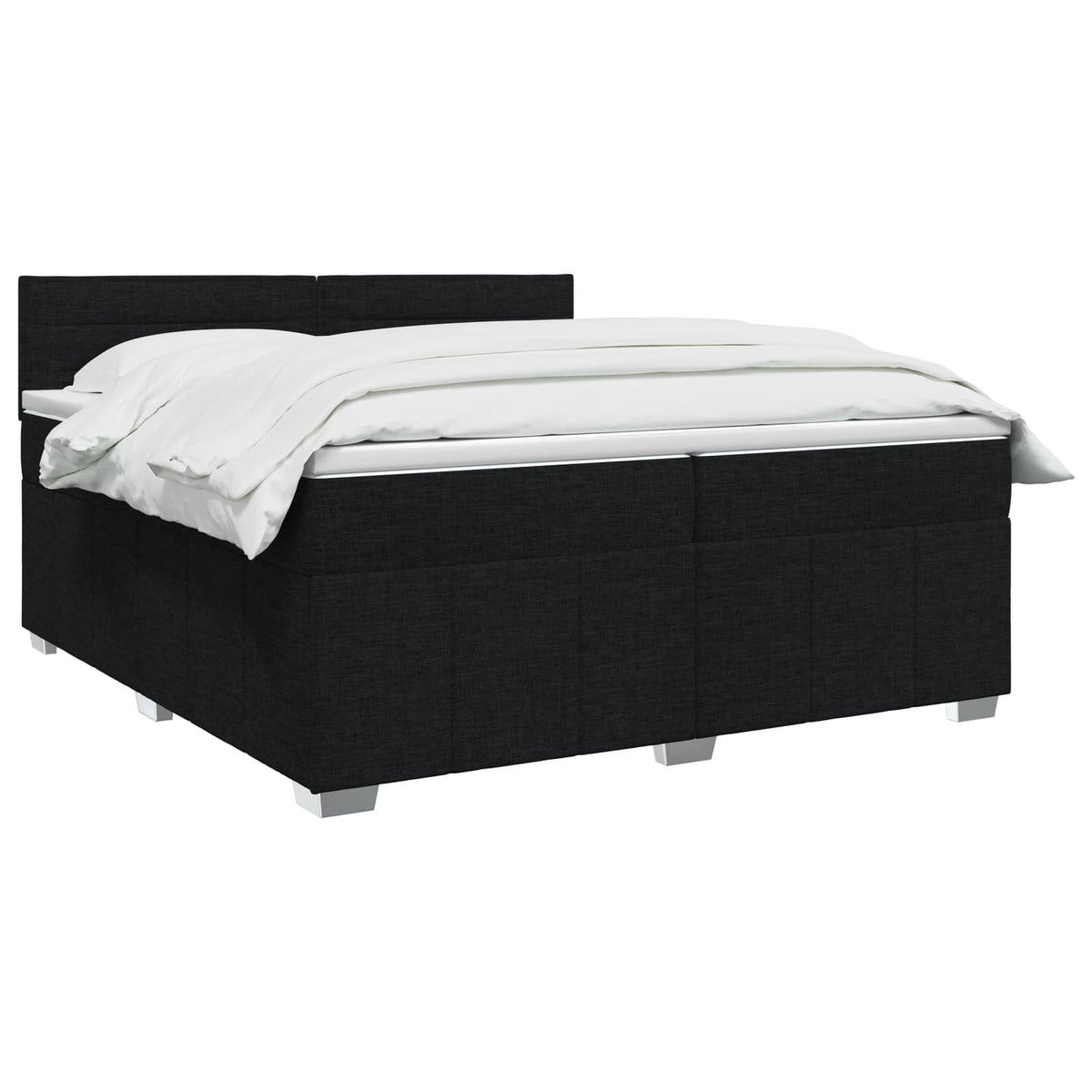 vidaXL Łóżko z box spring LED z materacem Czarny 200 x 200 cm tkanina
