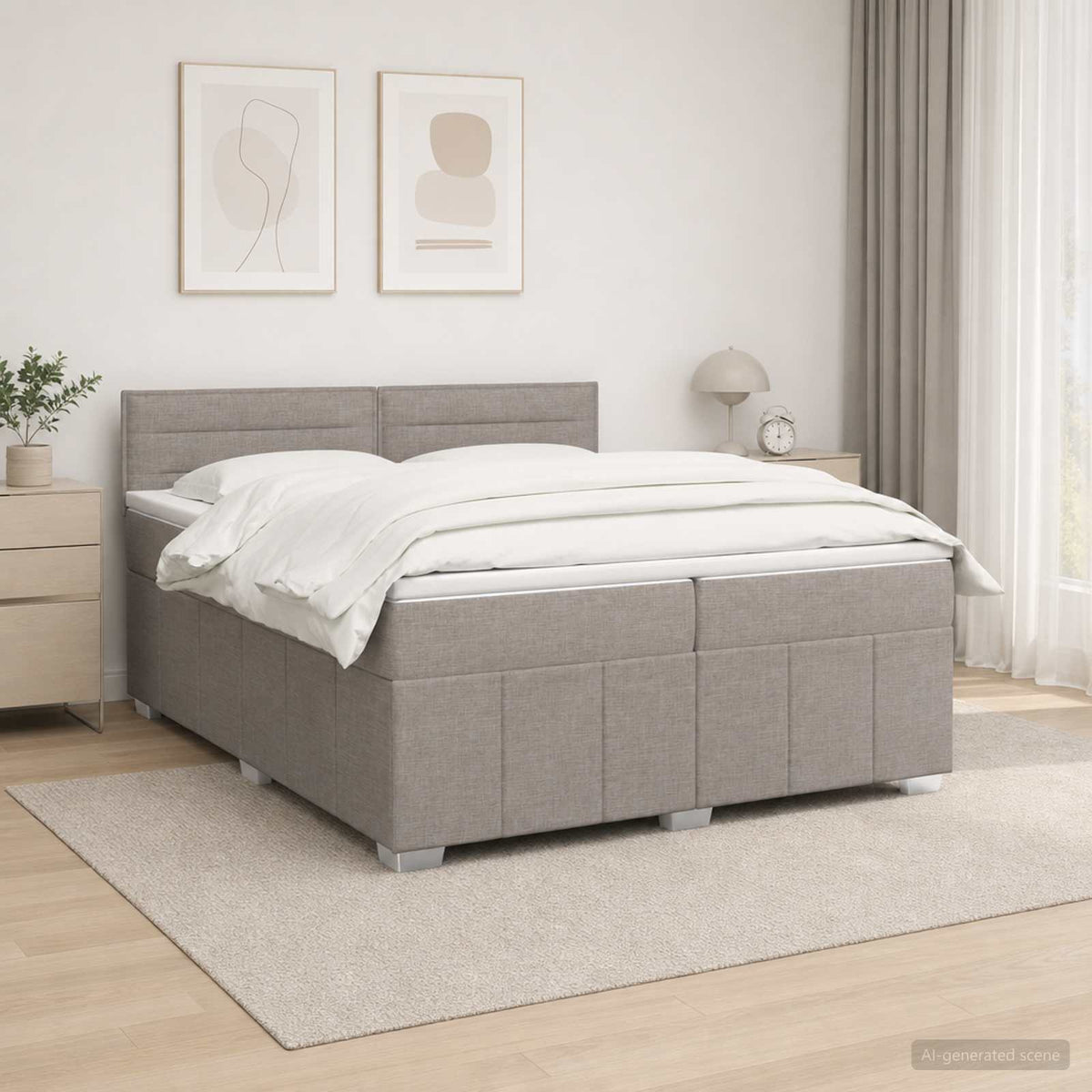 vidaXL Łóżko z box spring LED z materacem Ciemnoszary 200 x 200 cm