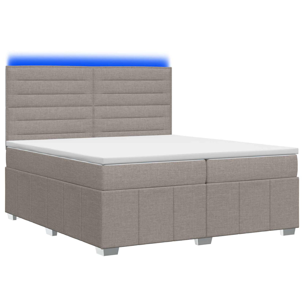 vidaXL Łóżko z box spring LED z materacem Ciemnoszary 200 x 200 cm