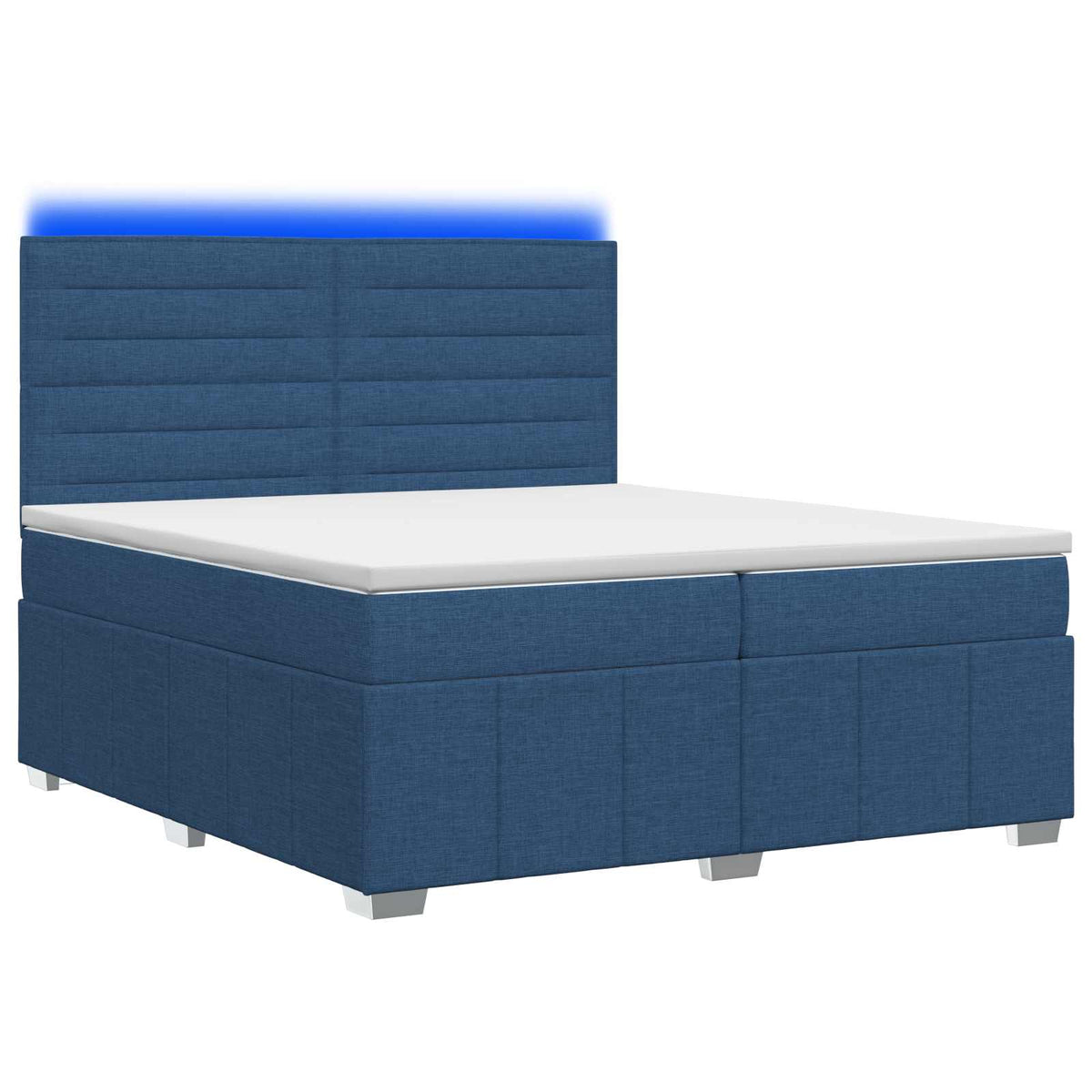 vidaXL Łóżko z box spring LED z materacem niebieski 200 x 200 cm