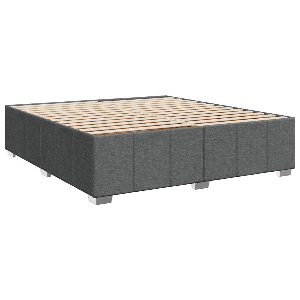 vidaXL Łóżko z box spring LED z materacem ciemnoszary 200 x 200 cm