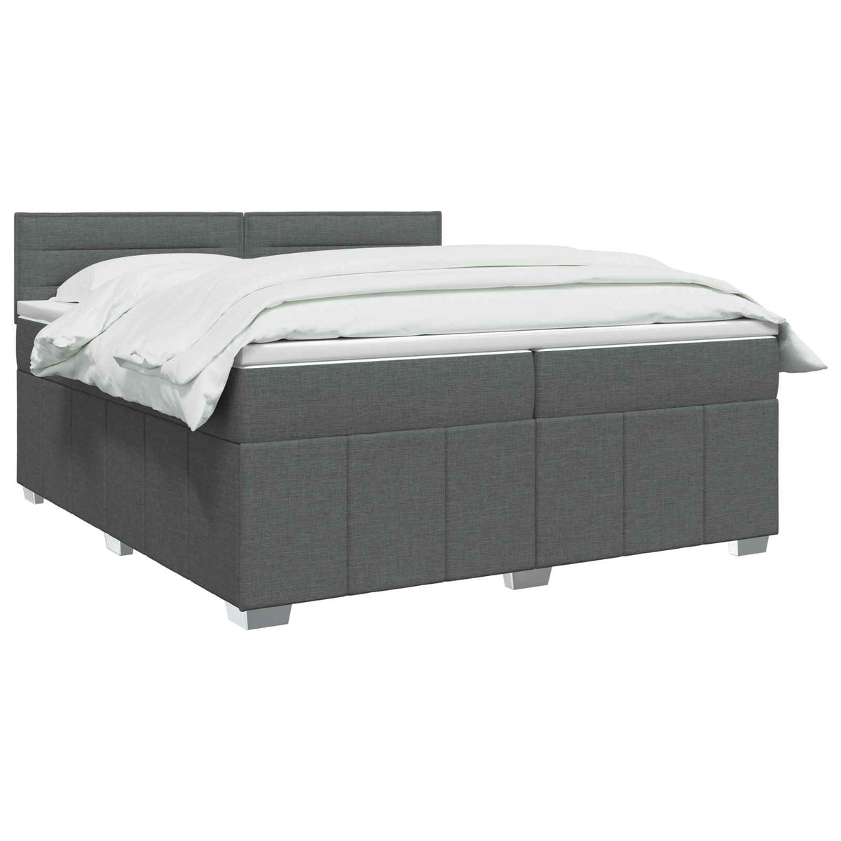 vidaXL Łóżko z box spring LED z materacem ciemnoszary 200 x 200 cm