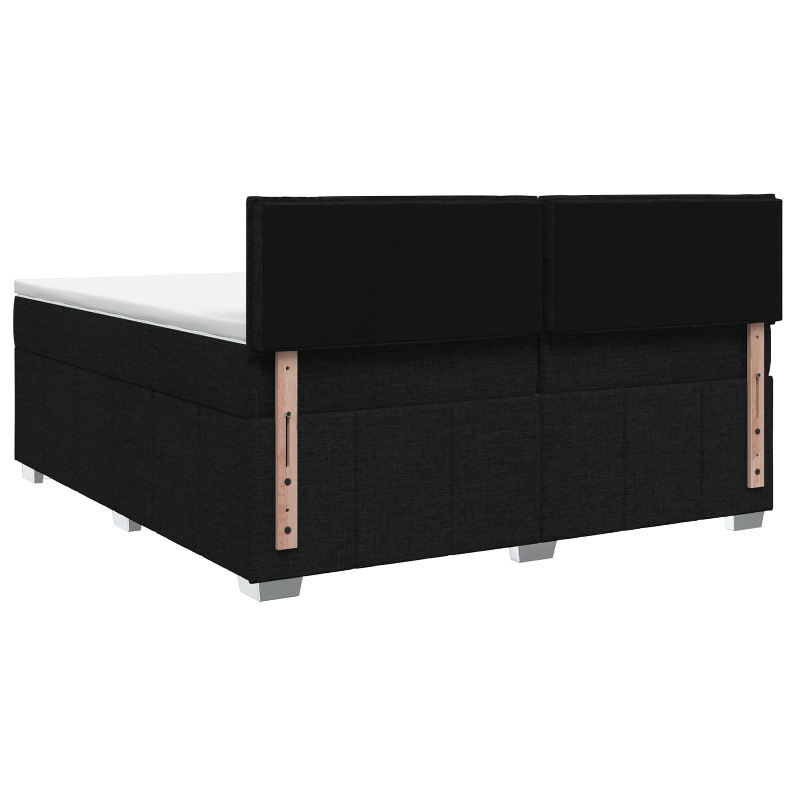 vidaXL Łóżko z box spring LED z materacem Czarny 200 x 200 cm tkanina