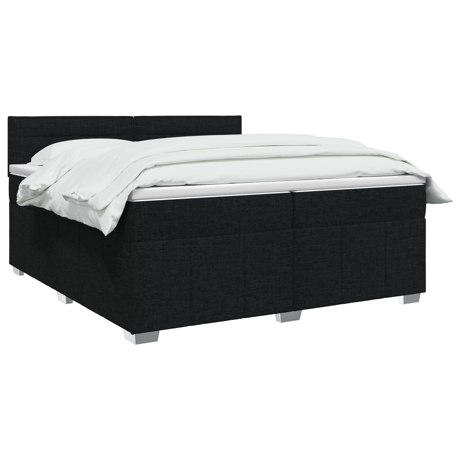 vidaXL Łóżko z box spring LED z materacem Czarny 200 x 200 cm tkanina