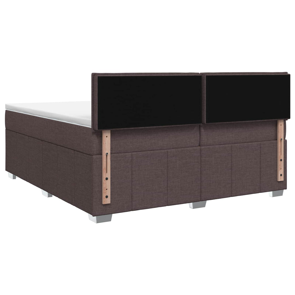 vidaXL Łóżko z box spring LED z materacem Ciemny brąz 200 x 200 cm
