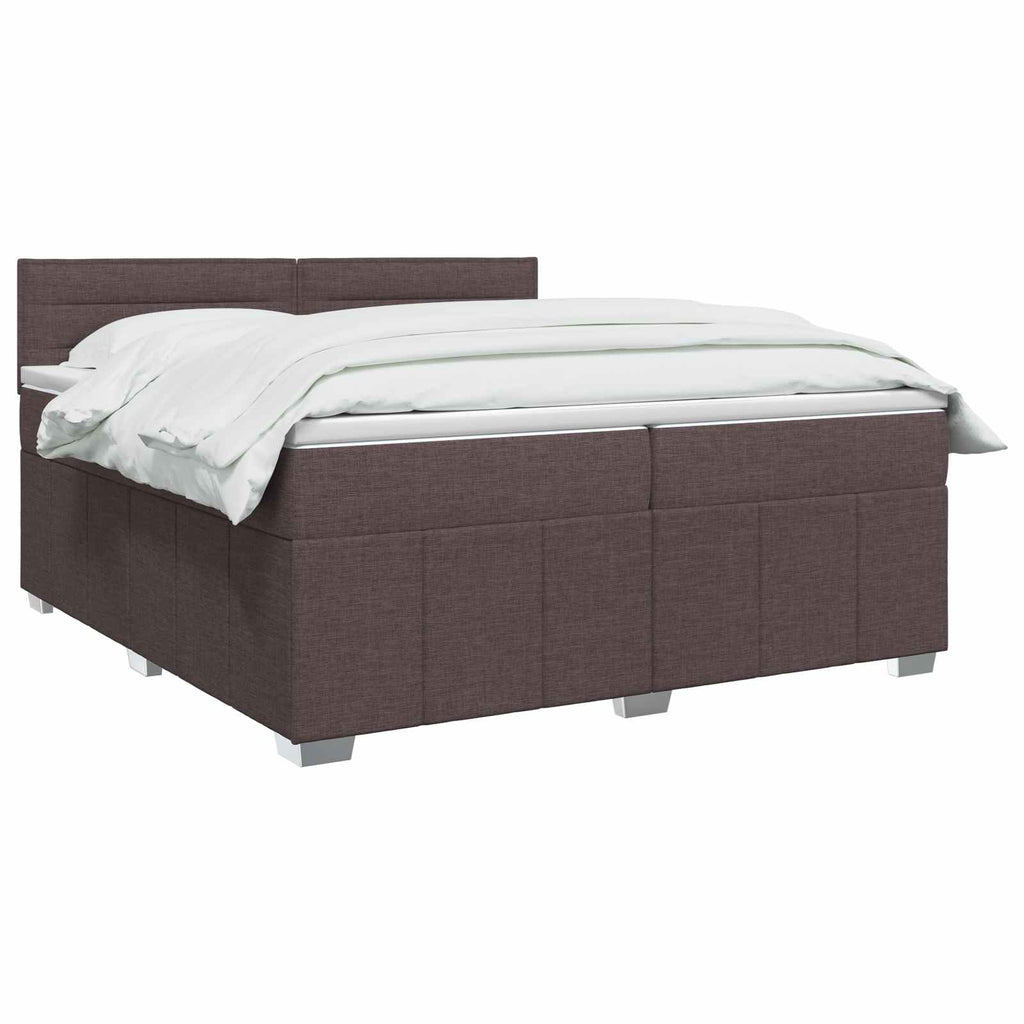 vidaXL Łóżko z box spring LED z materacem Ciemny brąz 200 x 200 cm