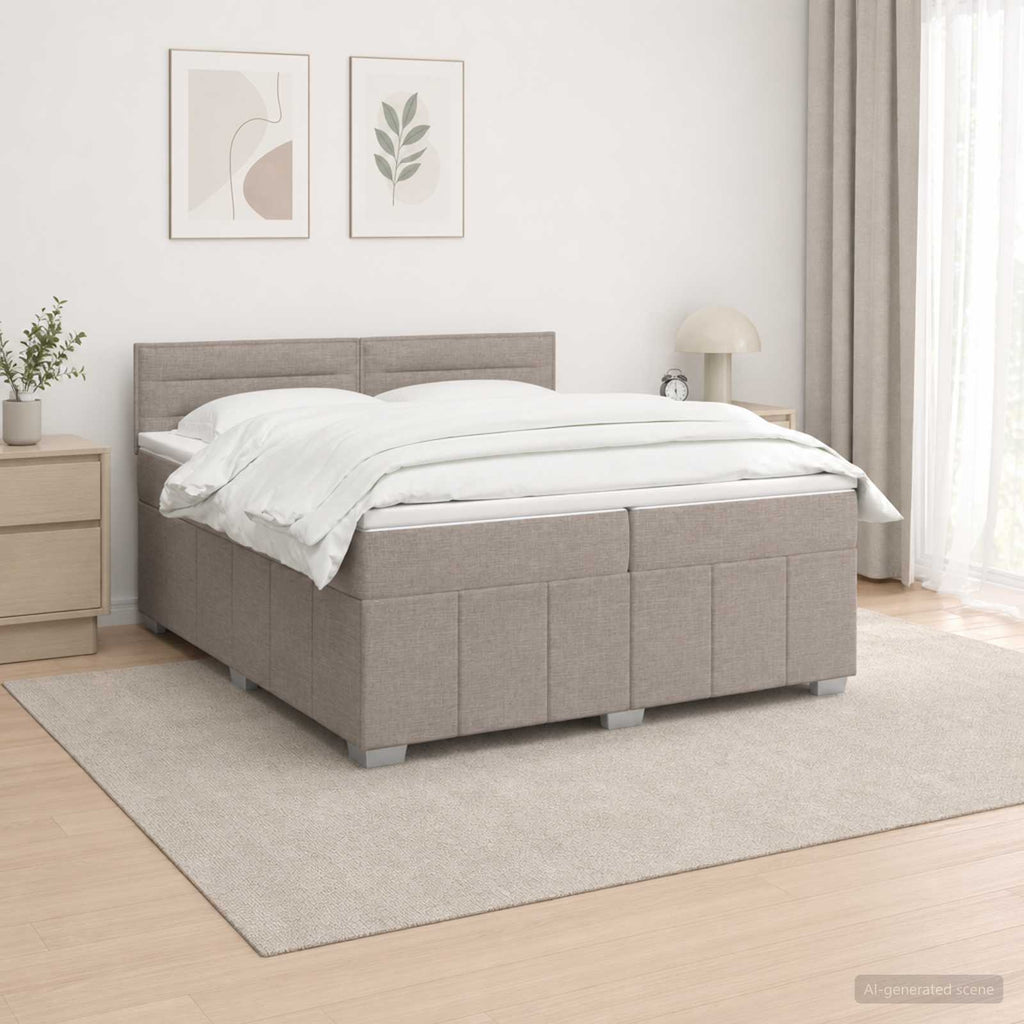 vidaXL Łóżko z box spring LED z materacem Ciemnoszary 200 x 200 cm