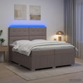 vidaXL Łóżko z box spring LED z materacem Ciemnoszary 200 x 200 cm