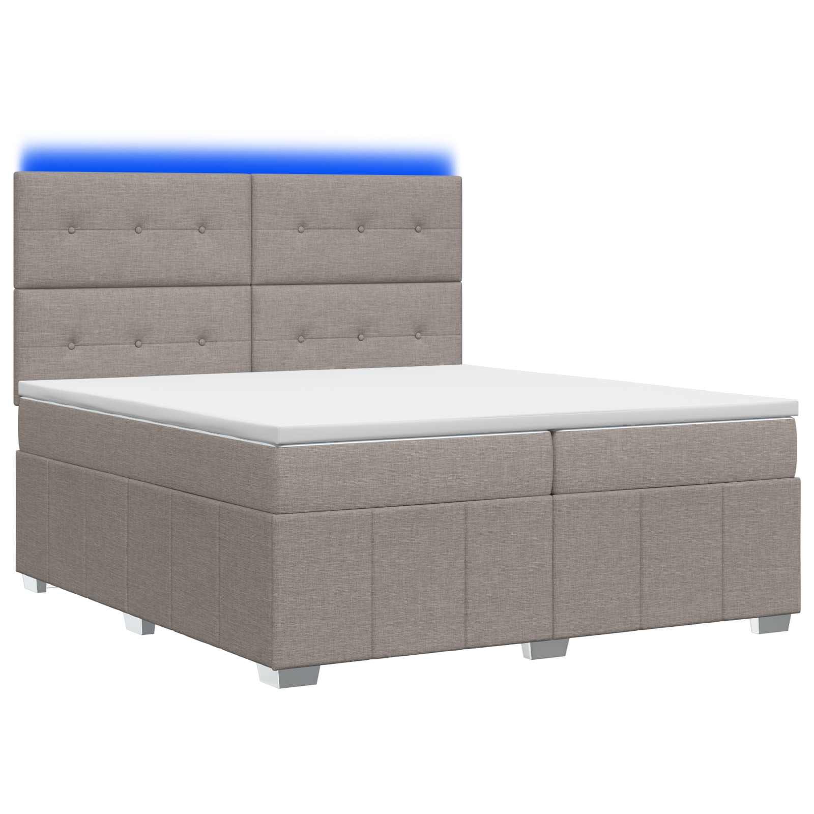 vidaXL Łóżko z box spring LED z materacem Ciemnoszary 200 x 200 cm