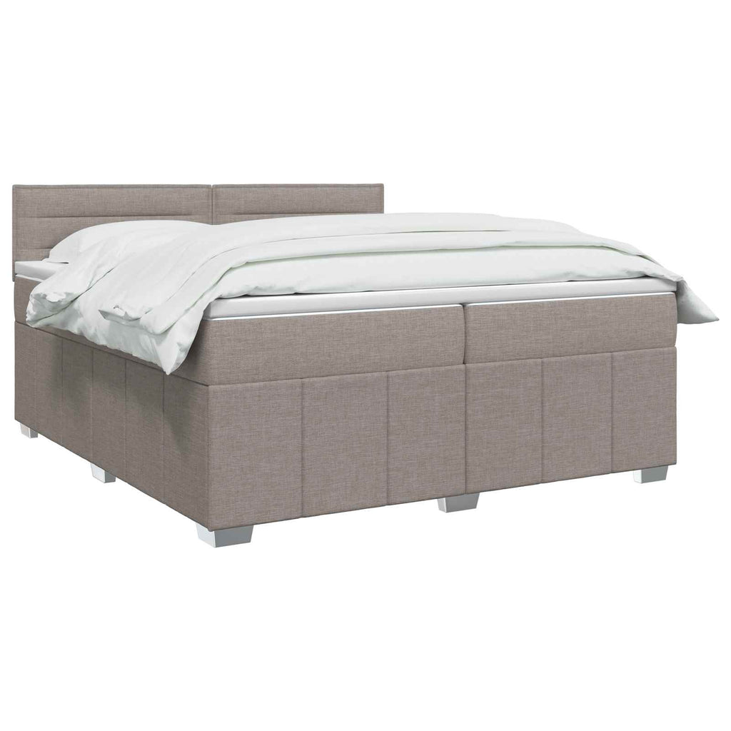 vidaXL Łóżko z box spring LED z materacem Ciemnoszary 200 x 200 cm
