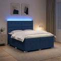 vidaXL Łóżko z box spring LED z materacem niebieski 200 x 200 cm