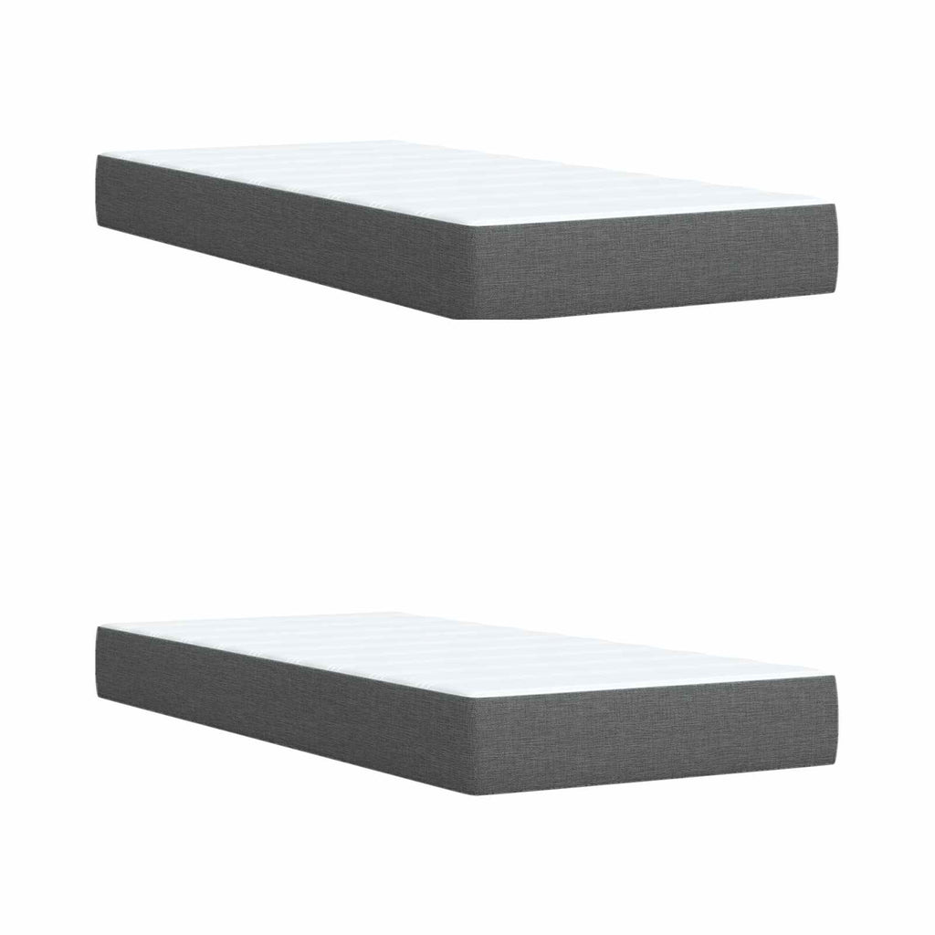 vidaXL Łóżko z box spring LED z materacem ciemnoszary 200 x 200 cm