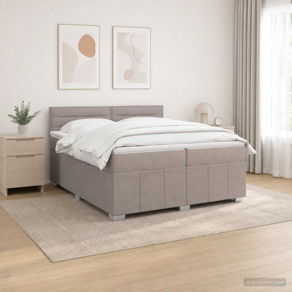 vidaXL Łóżko z box spring LED z materacem Ciemnoszary 200 x 200 cm