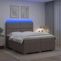 vidaXL Łóżko z box spring LED z materacem Ciemnoszary 200 x 200 cm