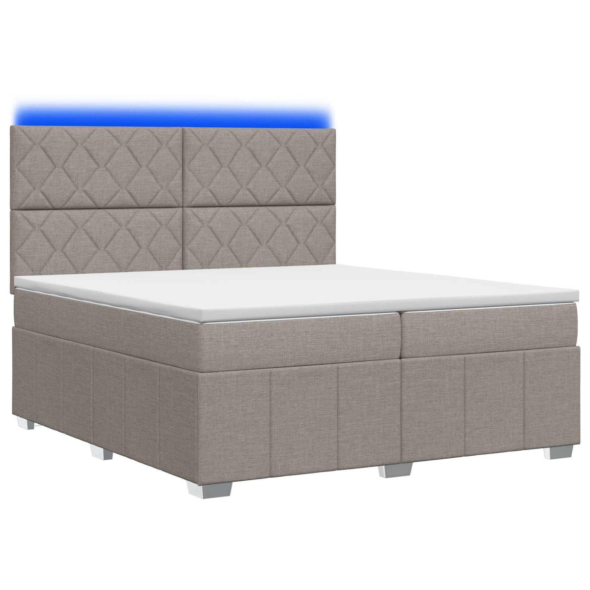 vidaXL Łóżko z box spring LED z materacem Ciemnoszary 200 x 200 cm