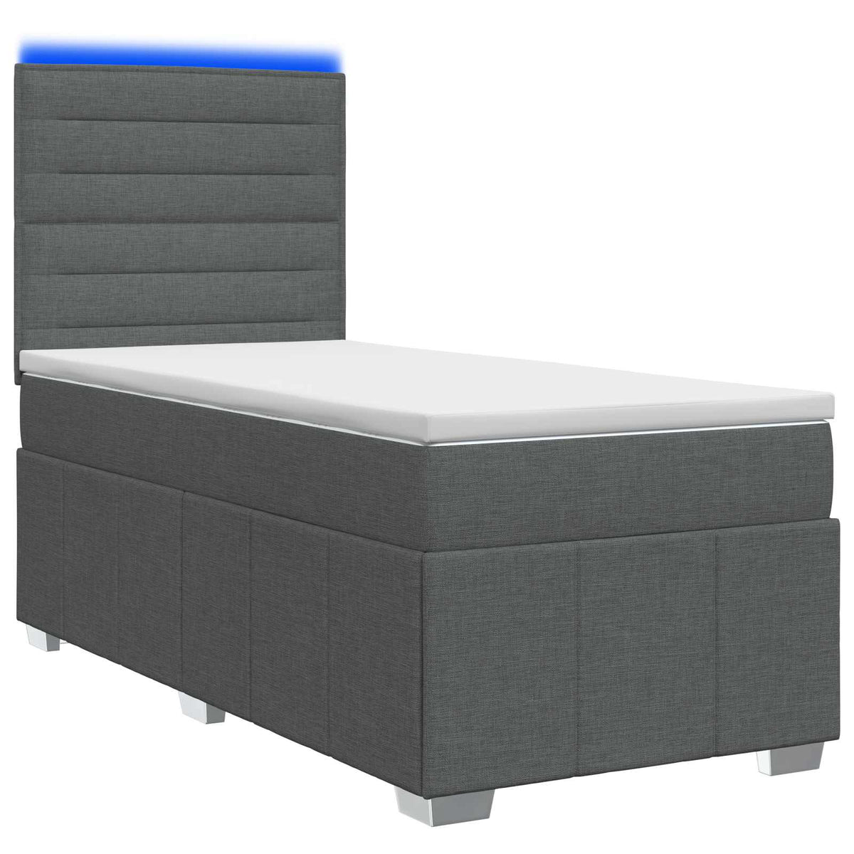 vidaXL Łóżko z box spring LED z materacem ciemnoszary 90 x 190 cm