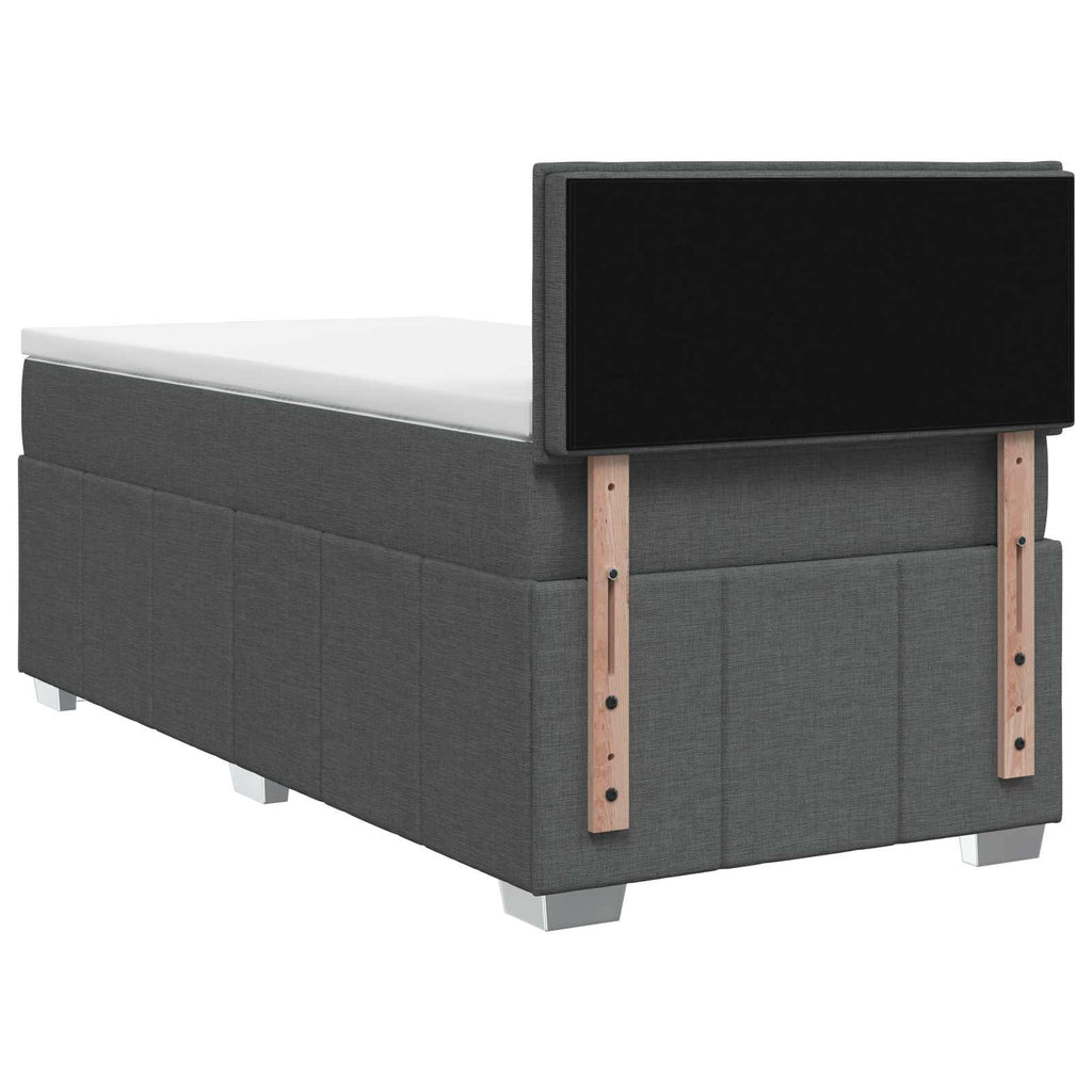 vidaXL Łóżko z box spring LED z materacem ciemnoszary 90 x 190 cm