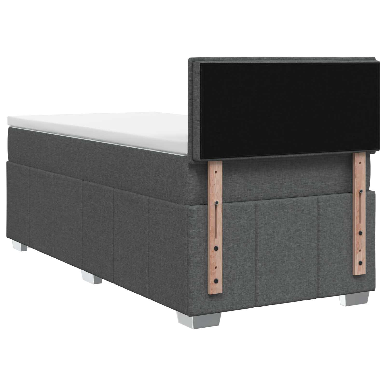 vidaXL Łóżko z box spring LED z materacem ciemnoszary 90 x 190 cm