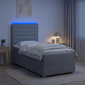 vidaXL Łóżko z box spring LED z materacem jasnoszary 80 x 200 cm