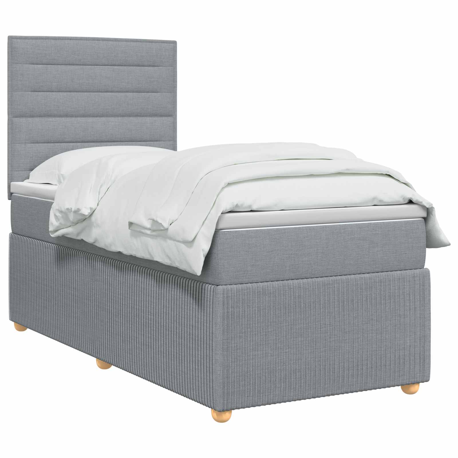 vidaXL Łóżko z box spring LED z materacem jasnoszary 80 x 200 cm