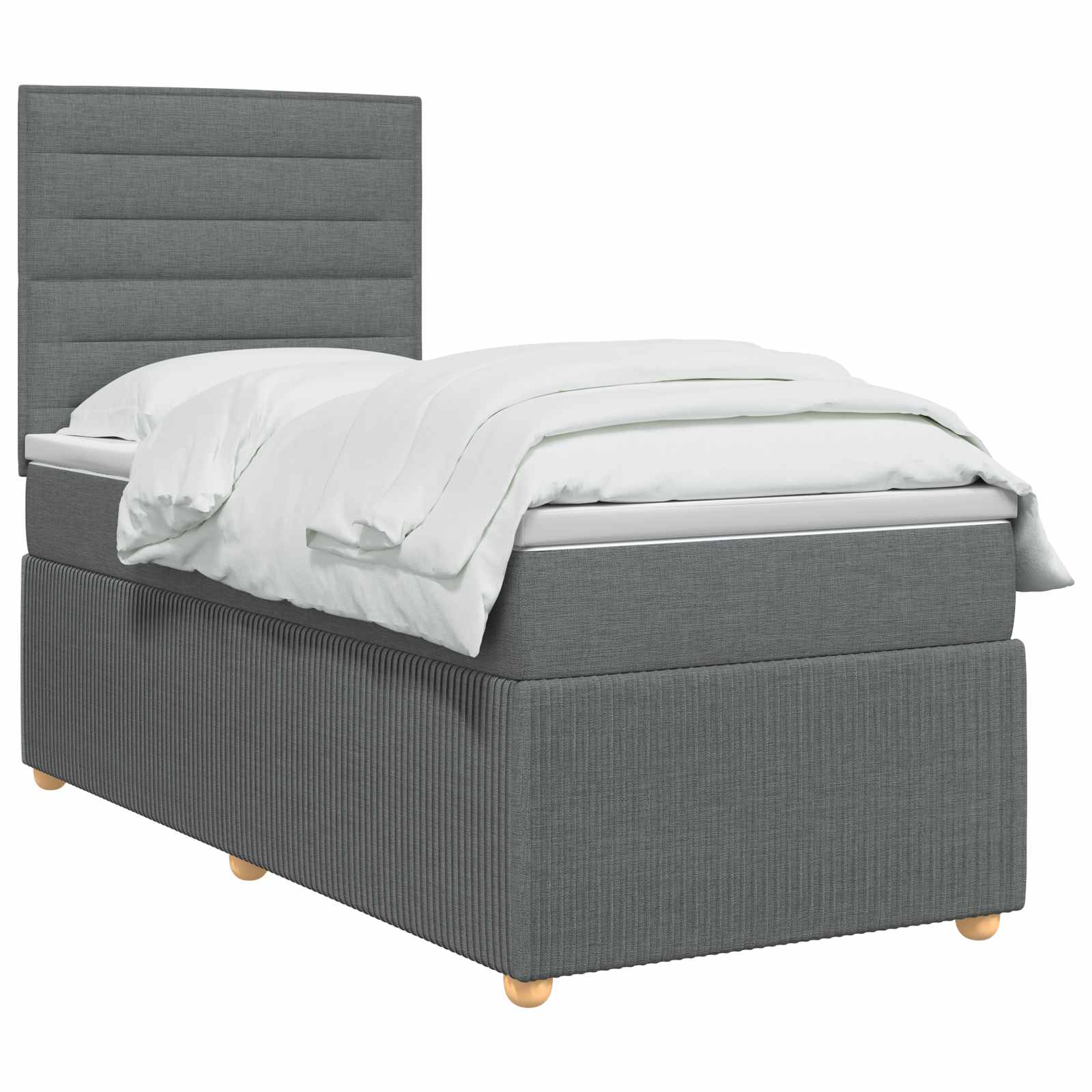 vidaXL Łóżko z box spring LED z materacem ciemnoszary 80 x 200 cm
