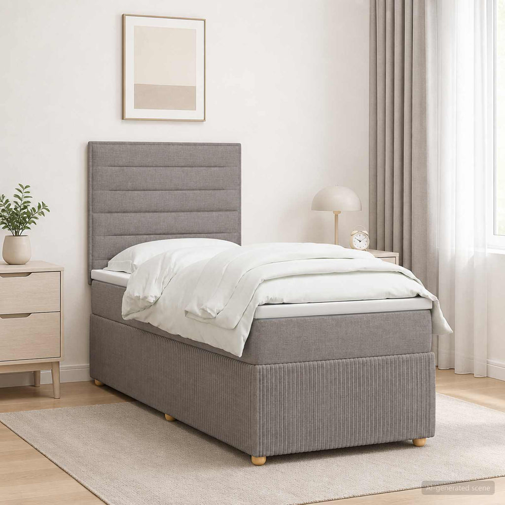 vidaXL Łóżko z box spring LED z materacem Ciemnoszary 90 x 190 cm