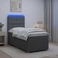 vidaXL Łóżko z box spring LED z materacem ciemnoszary 100 x 200 cm