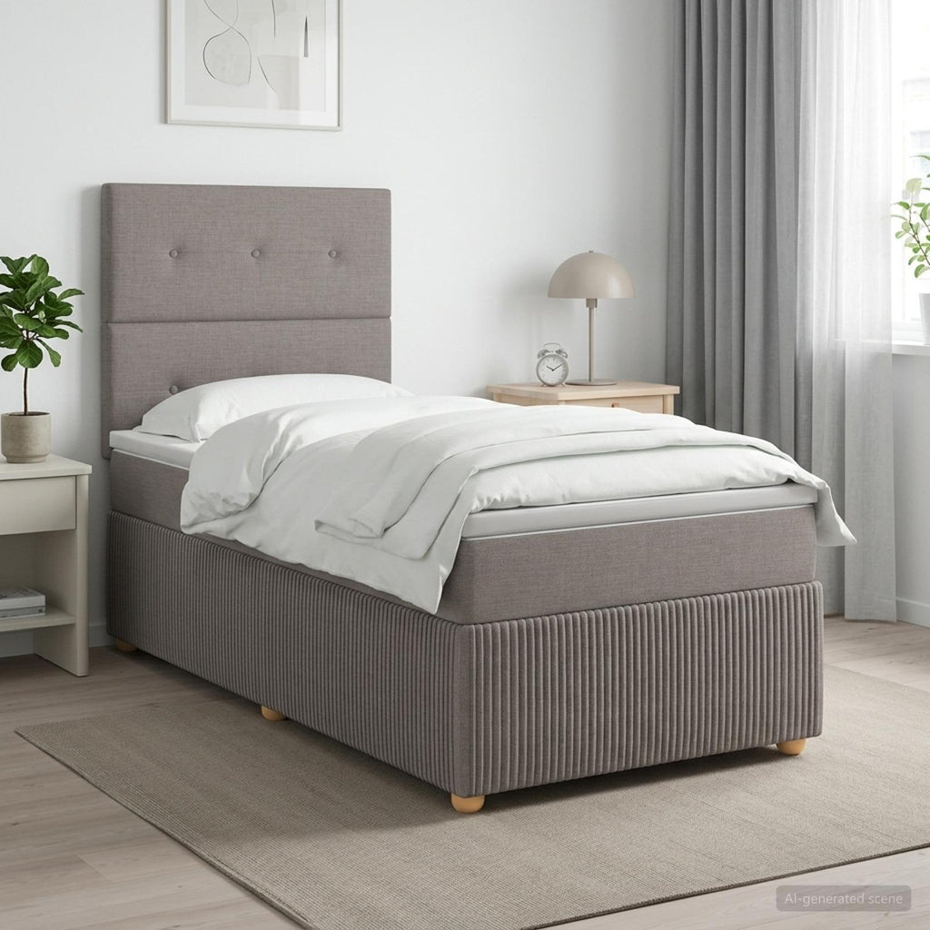 vidaXL Łóżko z box spring LED z materacem Ciemnoszary 100 x 200 cm