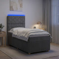 vidaXL Łóżko z box spring LED z materacem ciemnoszary 90 x 190 cm