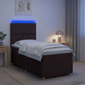 vidaXL Łóżko z box spring LED z materacem Ciemny brąz 80 x 200 cm