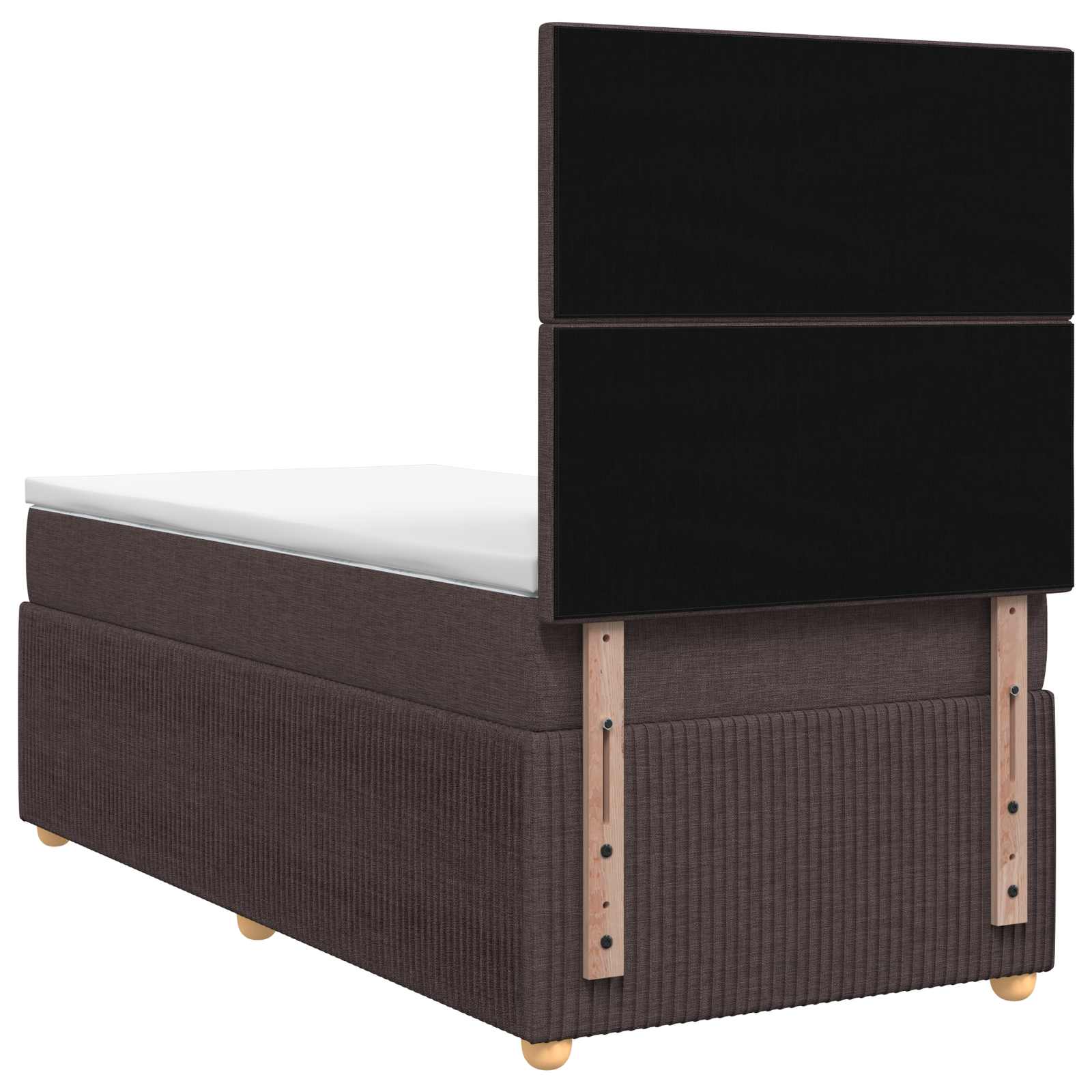 vidaXL Łóżko z box spring LED z materacem Ciemny brąz 80 x 200 cm