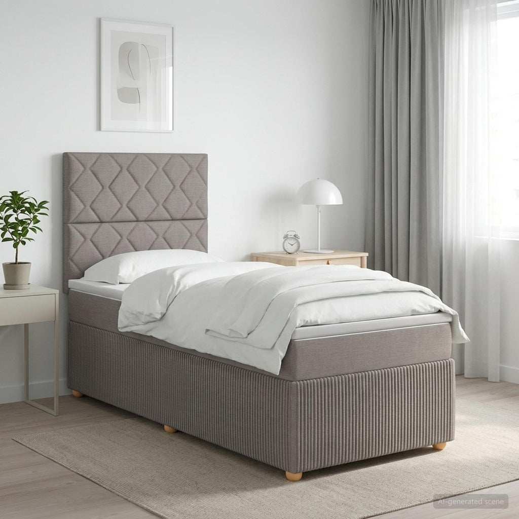 vidaXL Łóżko z box spring LED z materacem Ciemnoszary 80 x 200 cm
